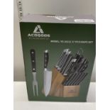 A boxed Acoqoos 17 piece knife set (unchecked), UK post only