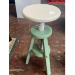 A adjustable wooden painted stool, shipping unavailable