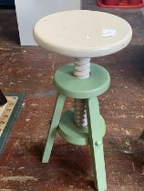 A adjustable wooden painted stool, shipping unavailable