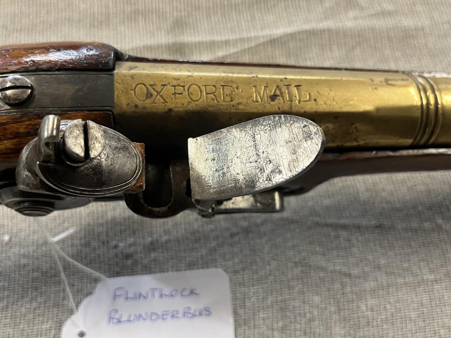 A antique late 18th century Oxford Mail "Fly or Die" flintlock blunderbuss. No Certificate required. - Image 2 of 6