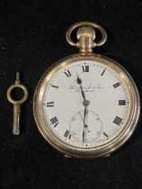 A Thomas Russel and Son of Liverpool Dennison gold plated pocket watch in working order