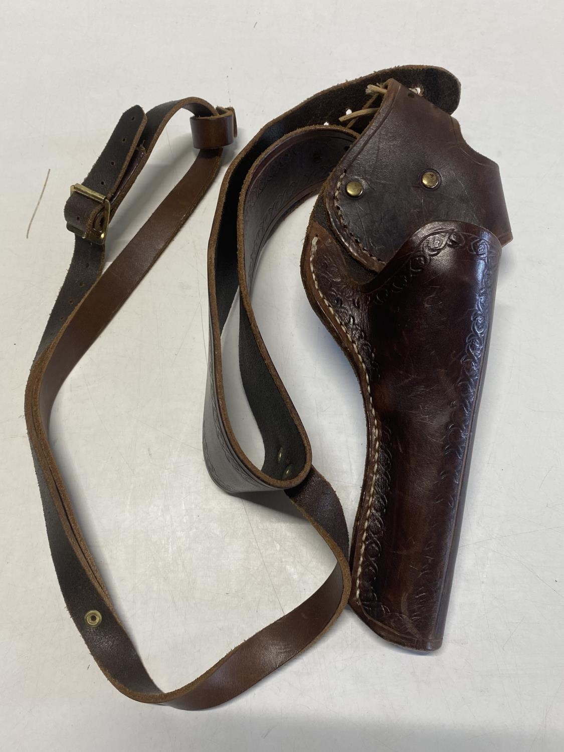 A reproduction 1849 Colt pocket muzzle loading revolver with a leather holster. Curret Firearms - Image 4 of 5