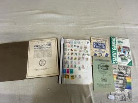 A job lot of assorted world stamps and a rare Round the Mediterranean Nicholas Sarony cigarette card