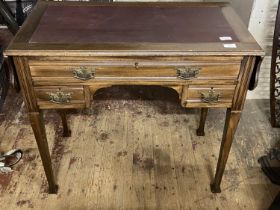 A Edwardian console table with two small drop leaves & three draws. 85cm x 46cm x 75cm. No shipping