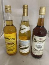 Three bottles of vintage alcohol