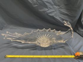 A French art glass table center piece. 60cm long. No shipping.