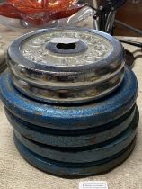 A selection of weightlifting weights. No shipping