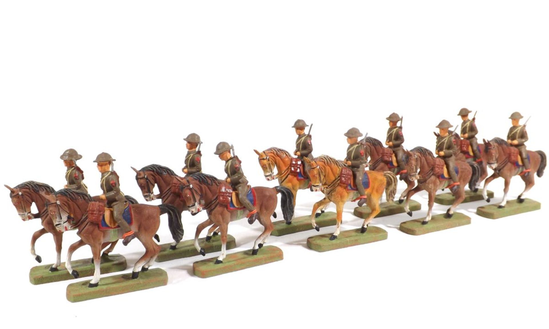 USA, cavalry, Lineol or Elastolin or others, composition figures, 7-7,5 cm size, made in Germany aft