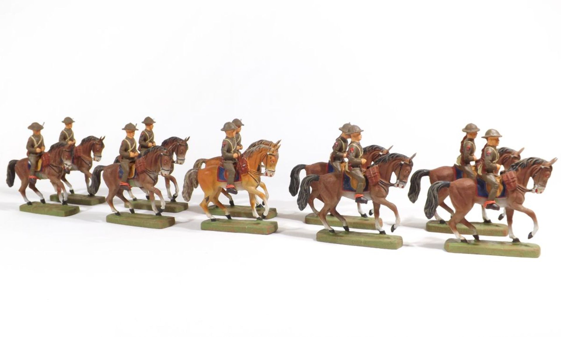 USA, cavalry, Lineol or Elastolin or others, composition figures, 7-7,5 cm size, made in Germany aft - Bild 2 aus 2