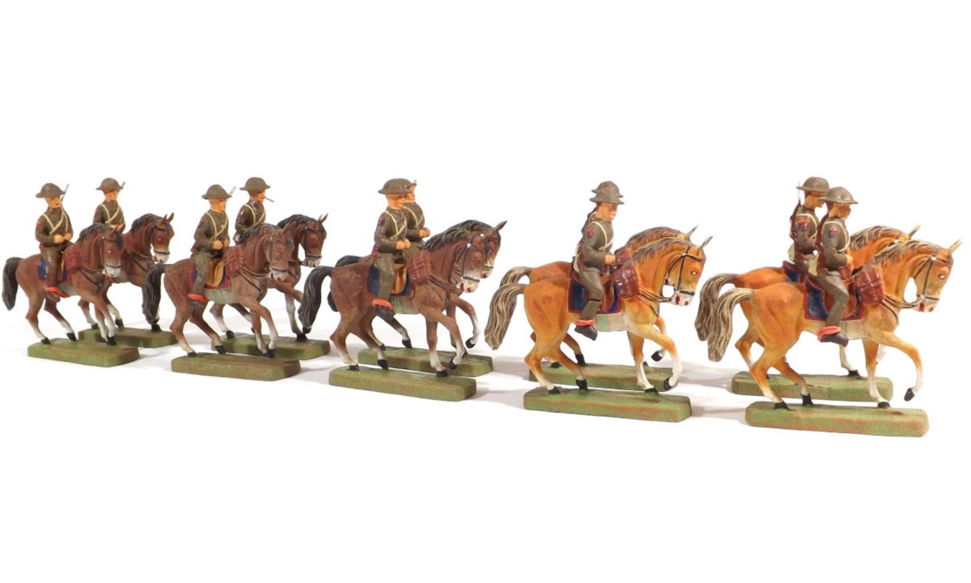 USA, cavalry, Lineol or Elastolin or others, composition figures, 7-7,5 cm size, made in Germany aft - Bild 2 aus 2