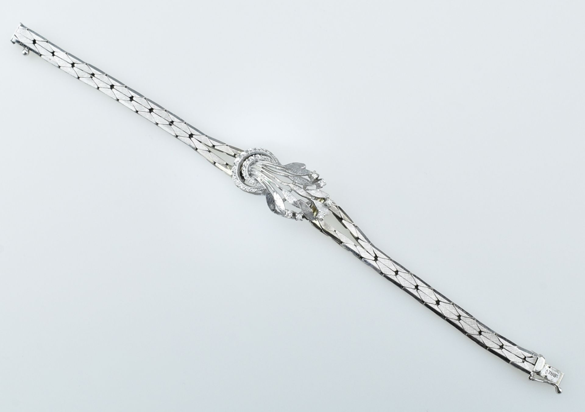 Armband mit kleinen Diamanten.  14 ct. WG. L 16 cm. 20 g - Bild 2 aus 2