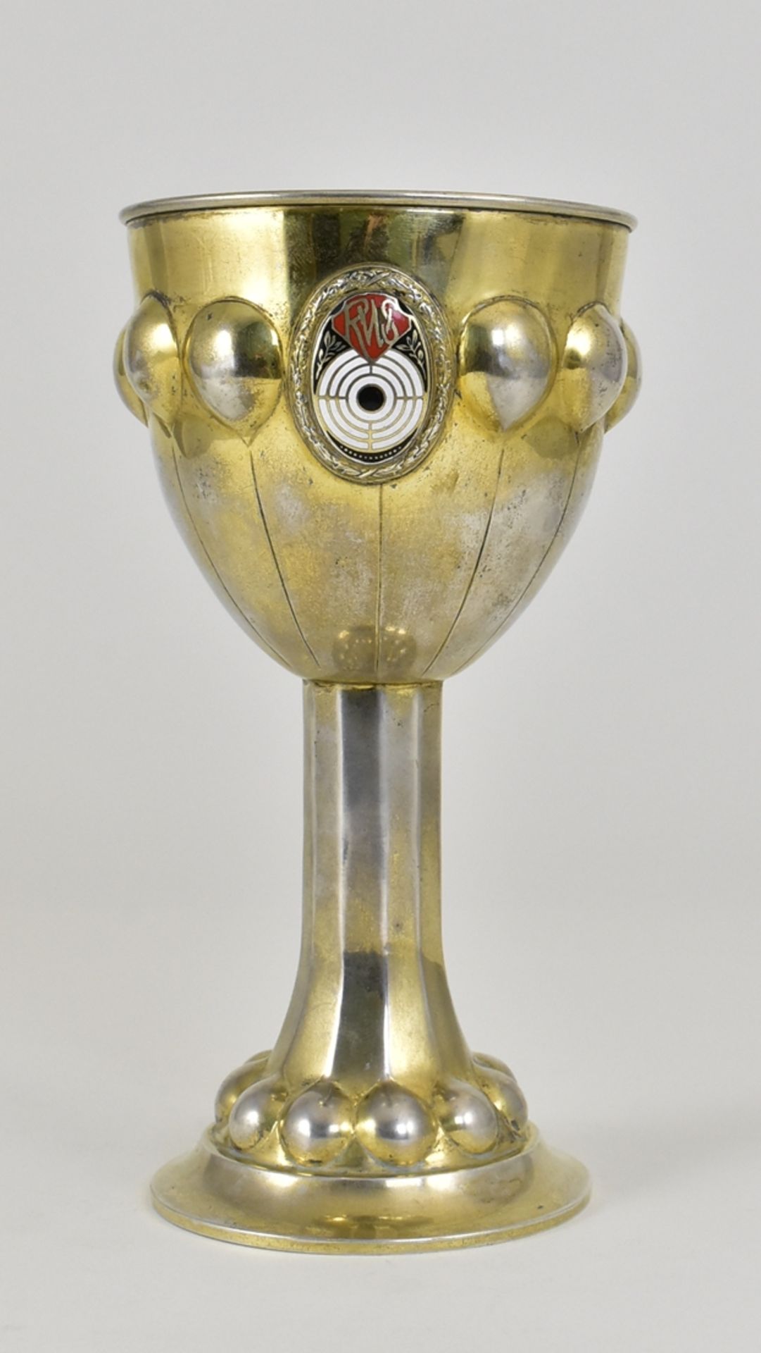 Jugendstilpokal eines Schützenvereins um 1900. H 18 cm. 181 g