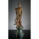 Hermann Eichberg. Ca. 1862 - 1935 Berlin. Bez. (18)95 dat. Venus mit Amor. Bronze auf Porphyrsocke