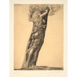 Ernst Fuchs. 1930 - Wien - 2015. Handsign. "Daphne in Mystica". bez. (Spiegelschrift links oben: Er