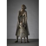 Manfred Welzel. 1926 Berlin - 2018 Stuttgart. Bez. 2/10. Mutter und Kind. Bronze. H 69 cm