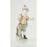 Rattenfänger. Polychrom bemalte Figurine, Potschappel 2. H. 20. Jh., H 19,5 cm Sammlung Bühl Konsta