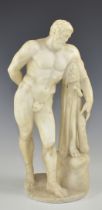 Alabasterskulptur des Herkules Farnese. Italien, 18. Jh. H 34