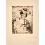 Lovis Corinth. 1858 Tapiau - 1925 Zandvoort.  Mutter und Kind. Kaltnadelradierung von 1905 aus der 