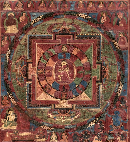 Thangka. Vajrabhairava, der Schützer der Lehre Yamantaka. Malerei auf Baumwolle. Tibet, 19. Jh. ode - Image 2 of 2