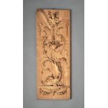 Historismus-Relief mit Akanthus und Delphin. Holz. 2.H.. 19. Jh. 58 x 22 cm