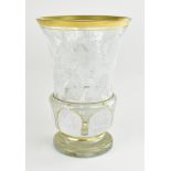 Kelchglas.  Geätzter Dekor mit Weihnlaub. Böhmen, Ende 19. Jh. H 12 cm
