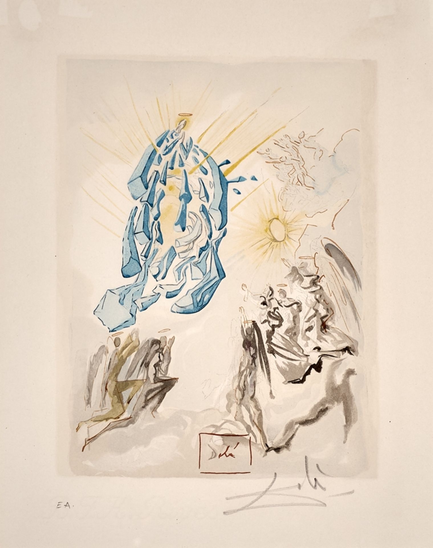 Salvador Dali. 1904 - Figueras - 1989.  Farbxylographie aus 'La Divine Comedie 1960'. 31. Gesang: D