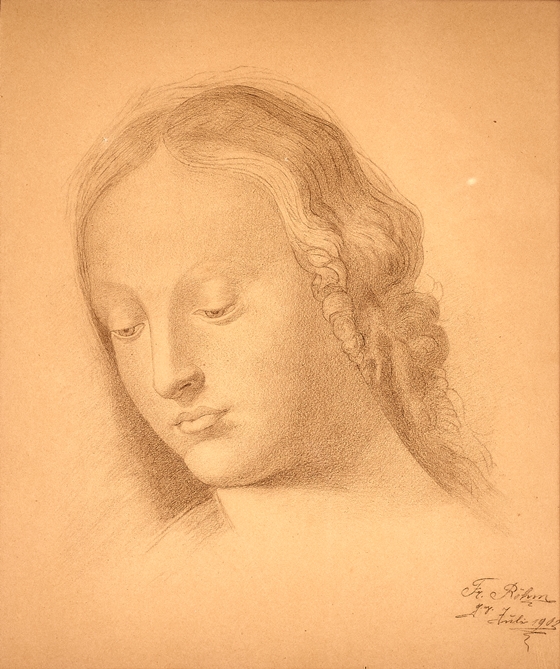 Hans Röhm. 1877 Nürnberg - 1956 München. Sign. 1902 dat. Portrait eines Mädchens. Bleistift. 28 x
