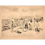 Max Liebermann. 1847 - Berlin - 1935. Badende Knaben. Radierung 1904. 17 x 24 cm. Gl.u.R