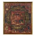 Thangka. Vajrabhairava, der Schützer der Lehre Yamantaka. Malerei auf Baumwolle. Tibet, 19. Jh. ode