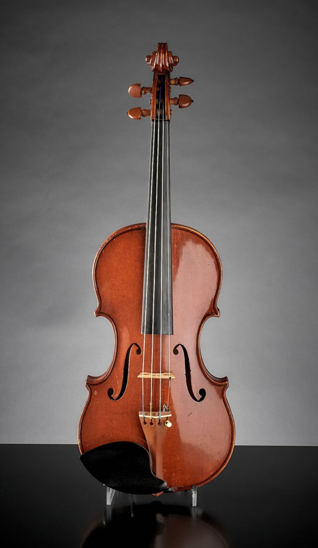 Violine.  Klebezettel Carlo Despini fecit Taurini anno Domini 1881. Turin, um 1900. L 34,8 cm