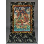 Thangka. Sitzender Padmasambhava. 75 x 50 cm. Nepal