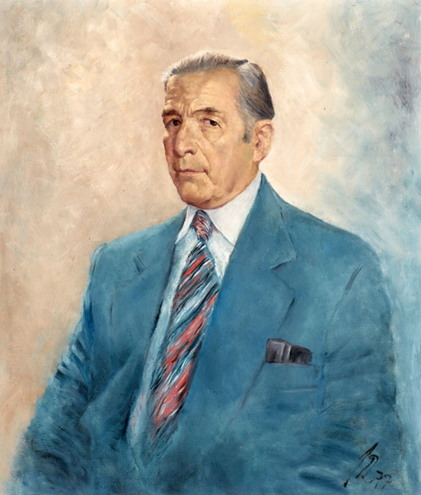 Gottlob Rettenmaier. 1910 Crailsheim - 1983 Lindau. Monogr. (19)77 dat. Portrait des Herrn Grätting