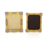 Two fine gold and diamond photo frames