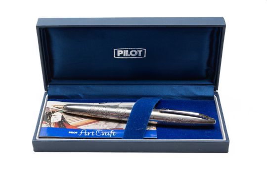 Pilot Art Craft Silvern Sterling Silver Dragon Fountain Pen, Boxed - Image 4 of 4