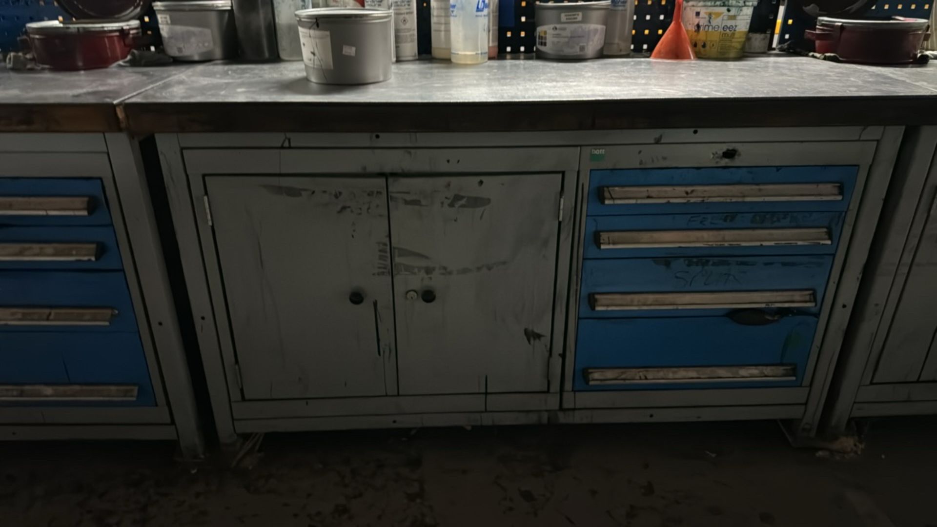 Blue Metal Work Bench with Storage - Image 3 of 4