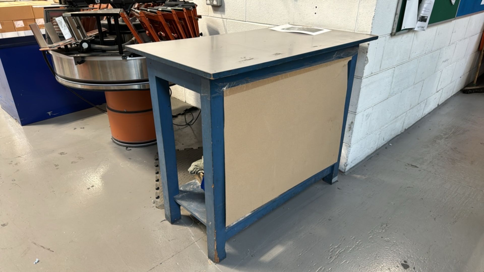 High Blue Wooden Work Desk - Image 4 of 4