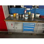 Blue Metal Work Bench with Storage