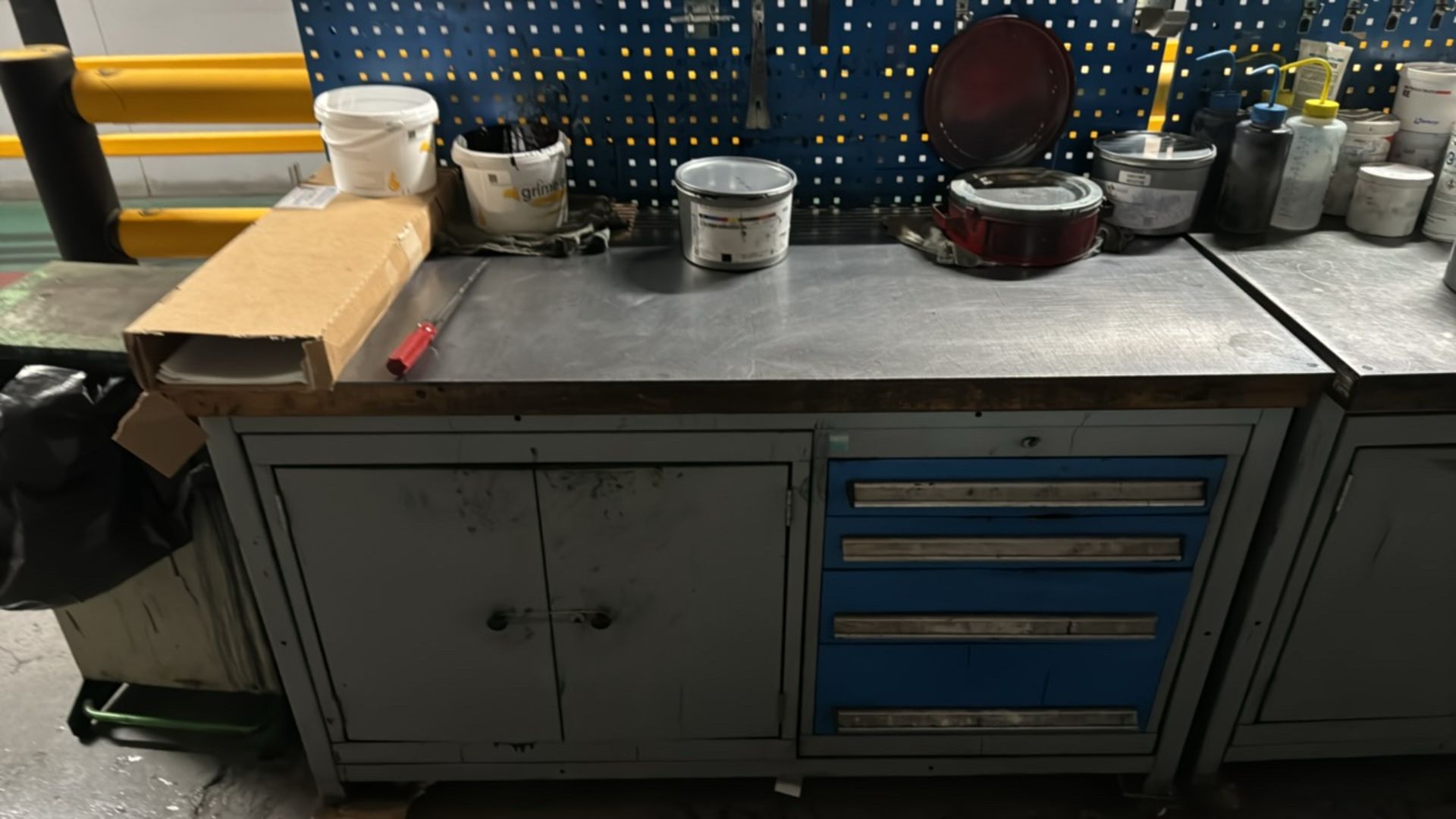 Blue Metal Work Bench with Storage - Image 2 of 5