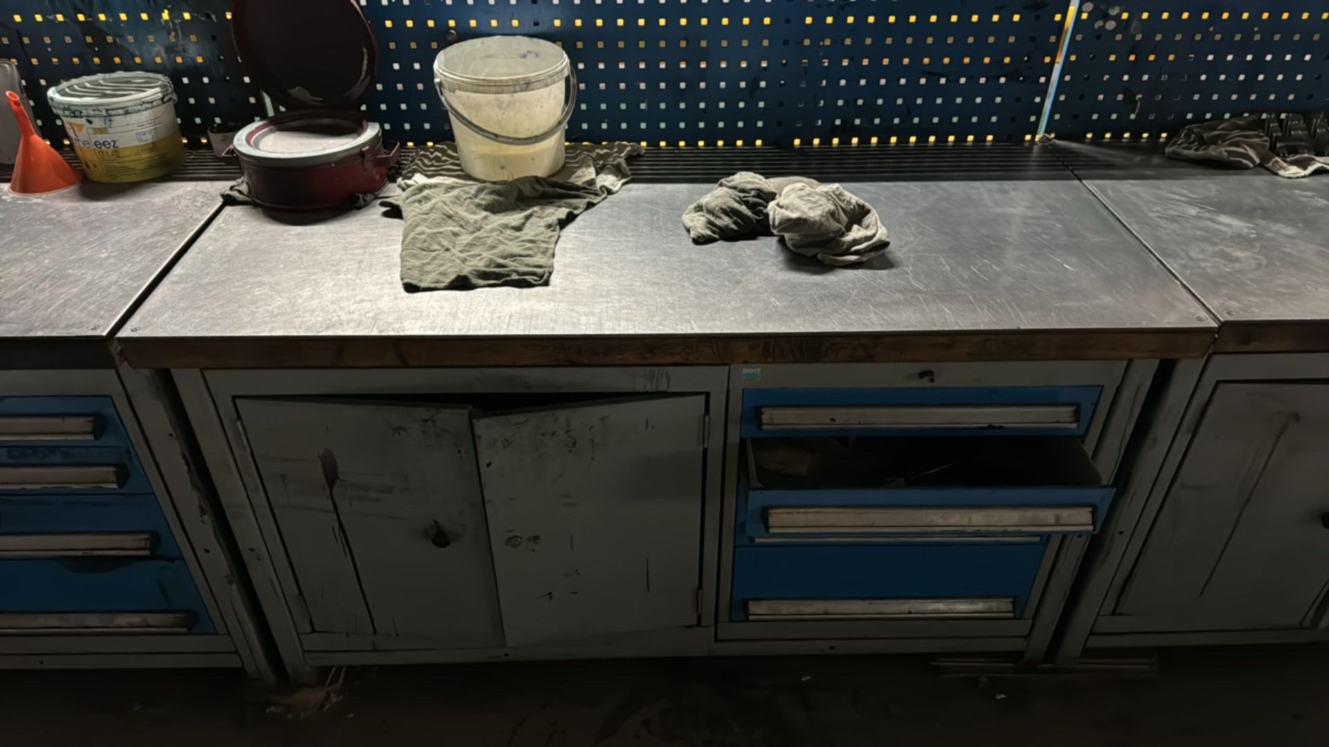 Blue Metal Work Bench with Storage - Image 2 of 3