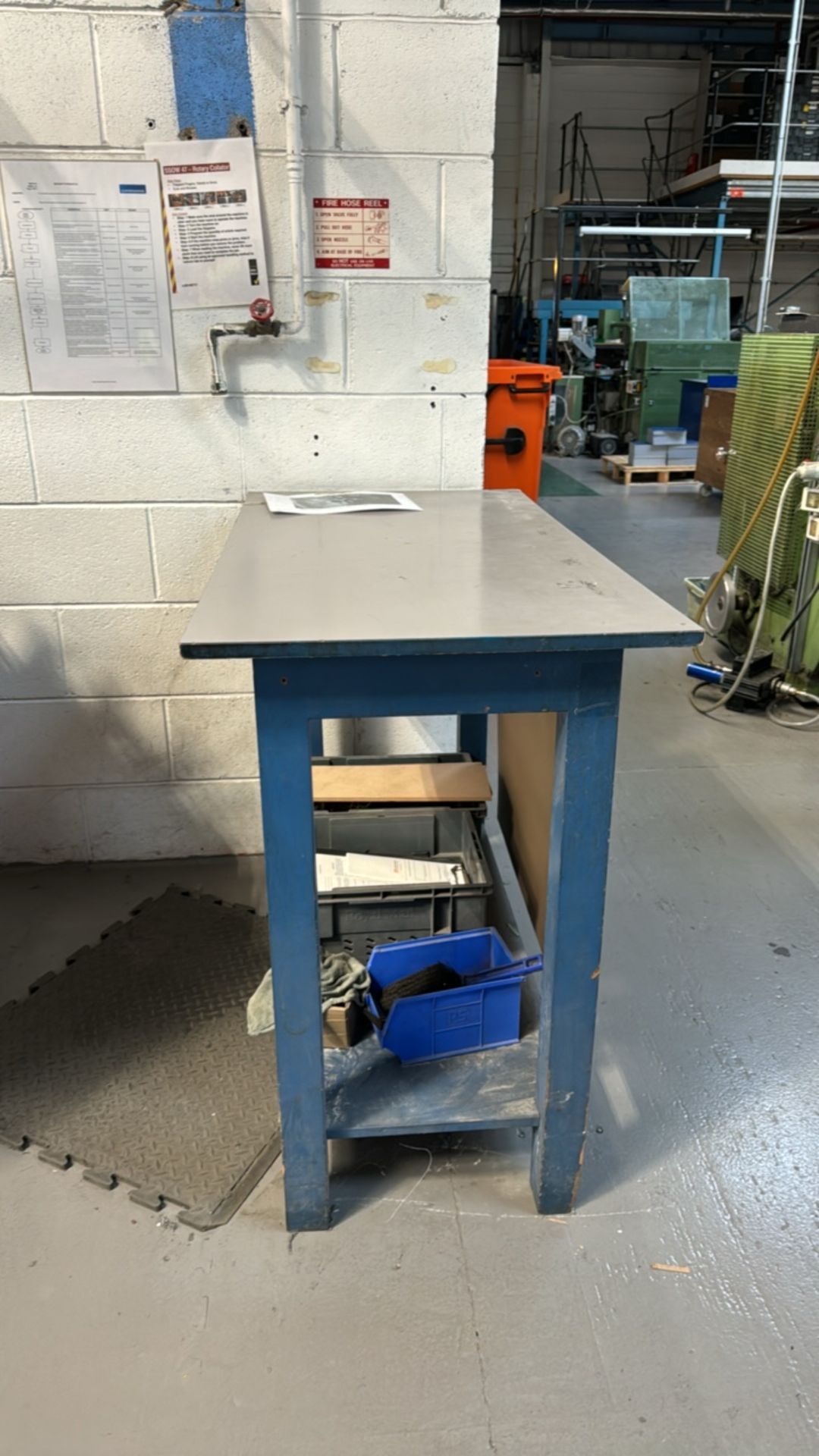 High Blue Wooden Work Desk - Image 3 of 4
