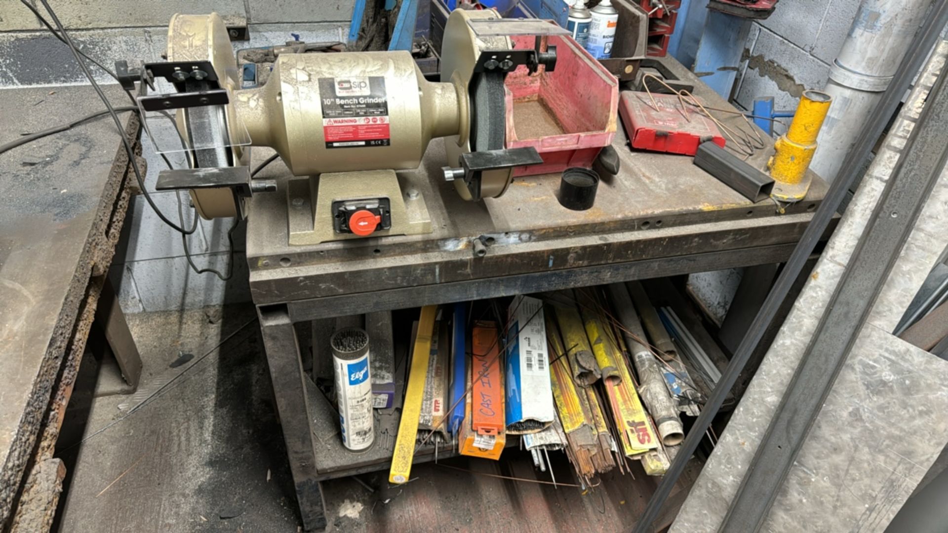 Metal Work Bench with 10" Bench Grinder - Image 2 of 5