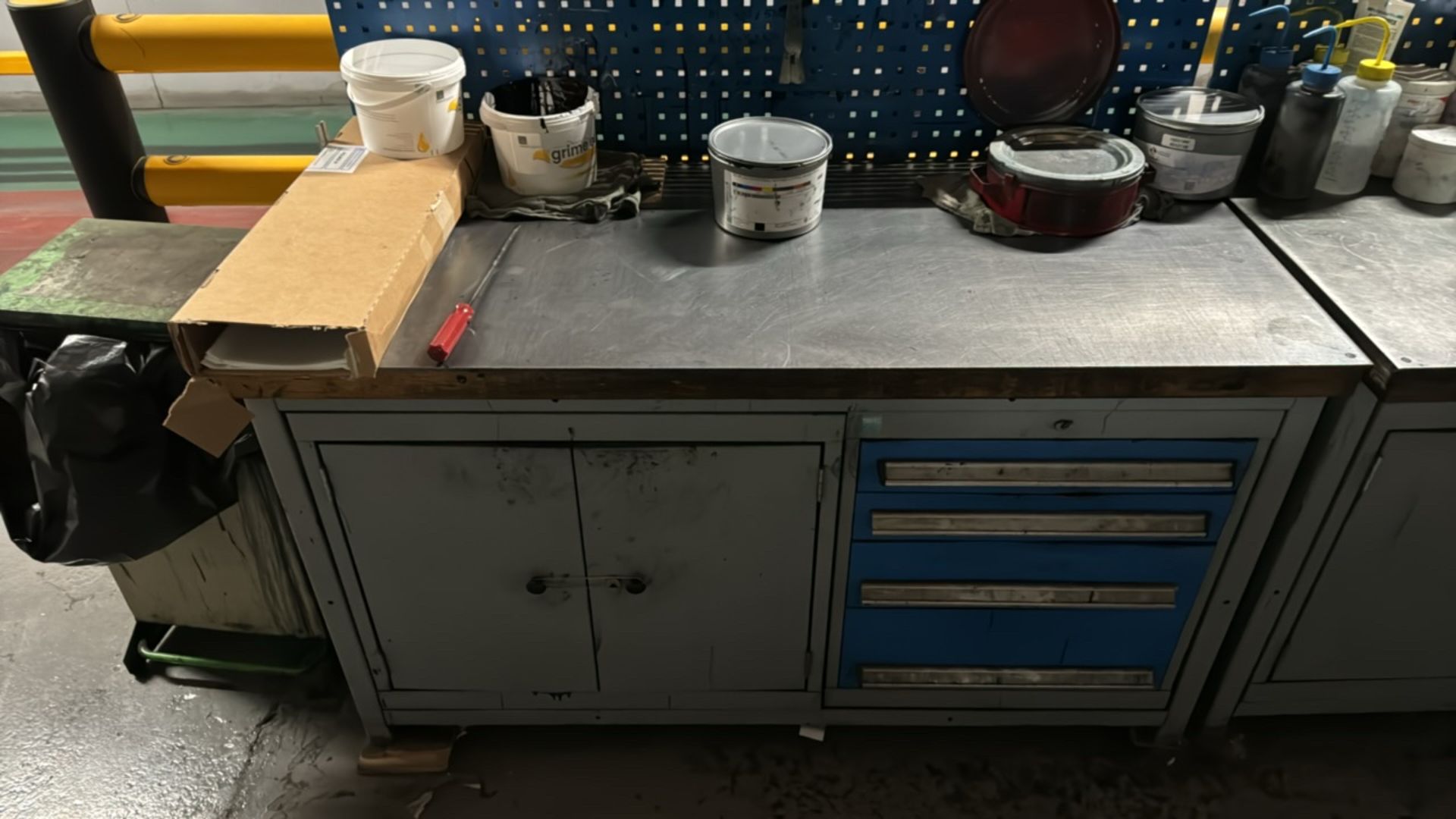 Blue Metal Work Bench with Storage - Image 4 of 5