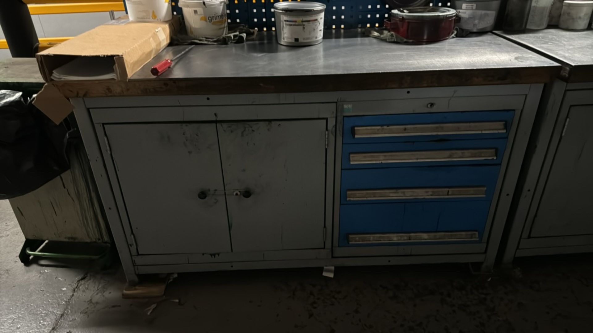 Blue Metal Work Bench with Storage - Image 3 of 5