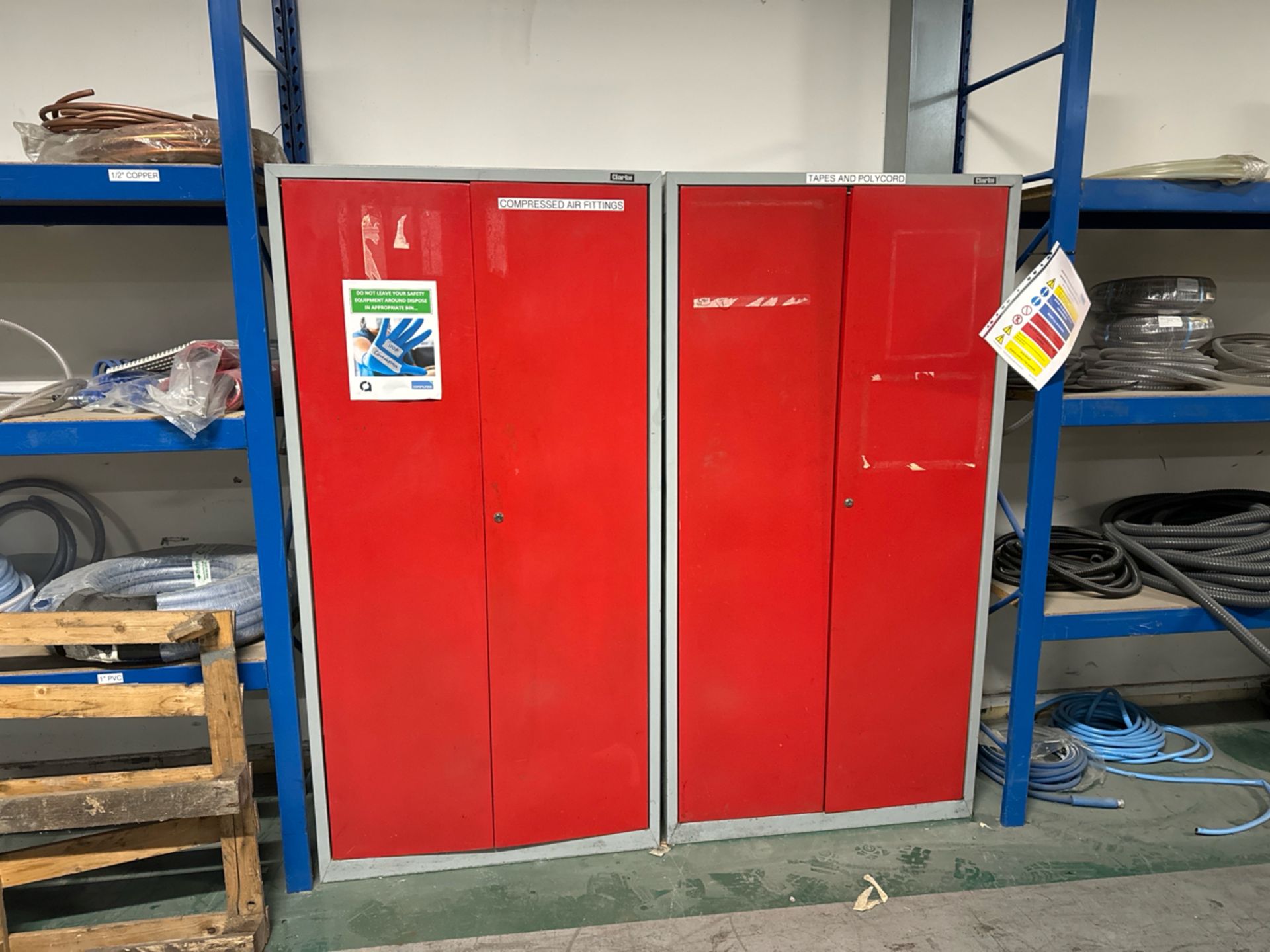 Red Metal Cabinets x2