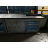 Blue Metal Work Bench with Storage