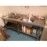 Benham Stainless Steel Double Sink Table
