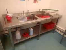 Benham Stainless Steel Double Sink Table
