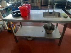 Benham Stainless Steel Table With Sink