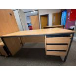 Wooden Desk With Draws x3