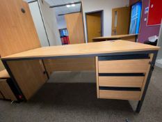 Wooden Desk With Draws x4